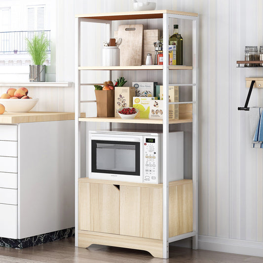 4-Tier Space-saver Kitchen Storage Organizer Shelf White Oak