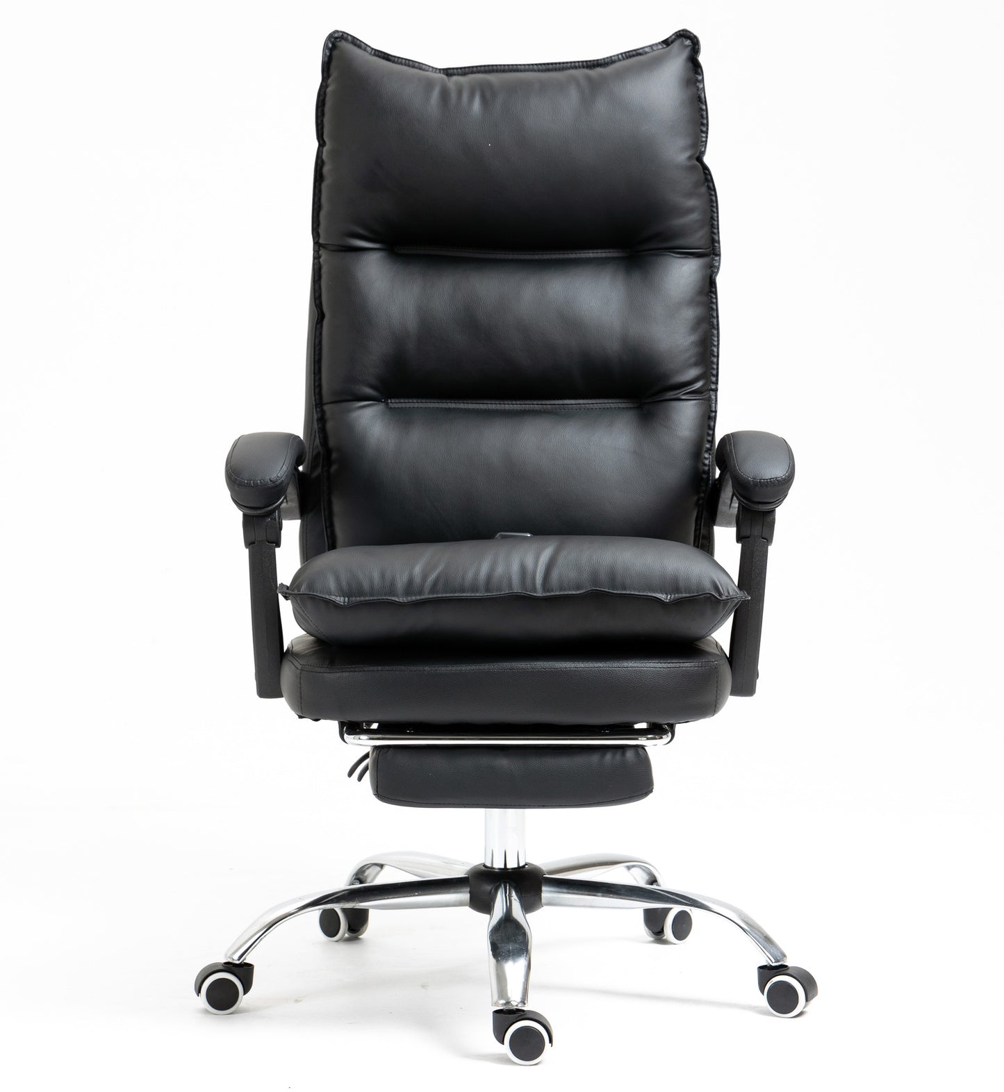 Luxury Executive Reclining Office Chair with Foot Rest and Massager Black