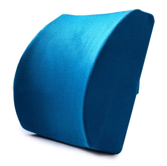 Ergonomic Memory Foam Lumbar Support Pillow Blue