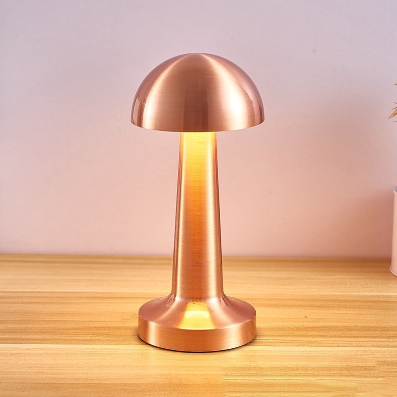 Cordless Touch Sensor LED Table Lamp Rose Gold Dome