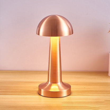 Cordless LED Touch Sensor Table Lamp Rose Gold Dome Night Light