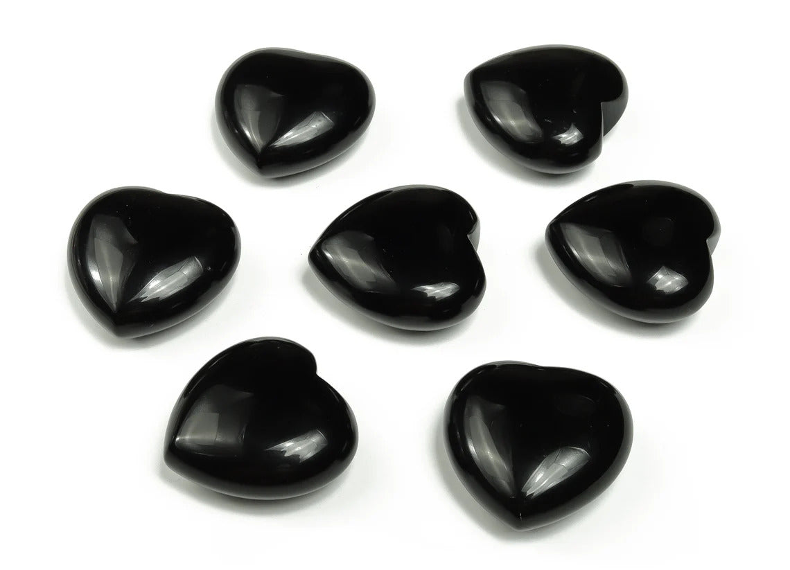 Black Obsidian Heart-Shaped Healing Crystal Gemstone