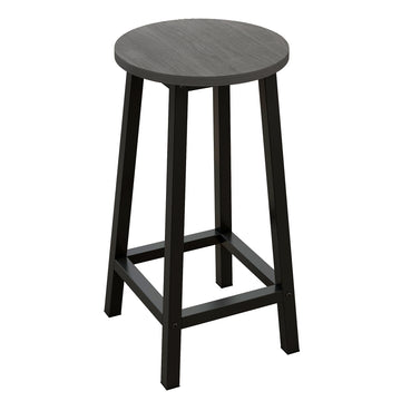 Modern Industrial Bar Stool Rustic Grey Wood & Metal Design