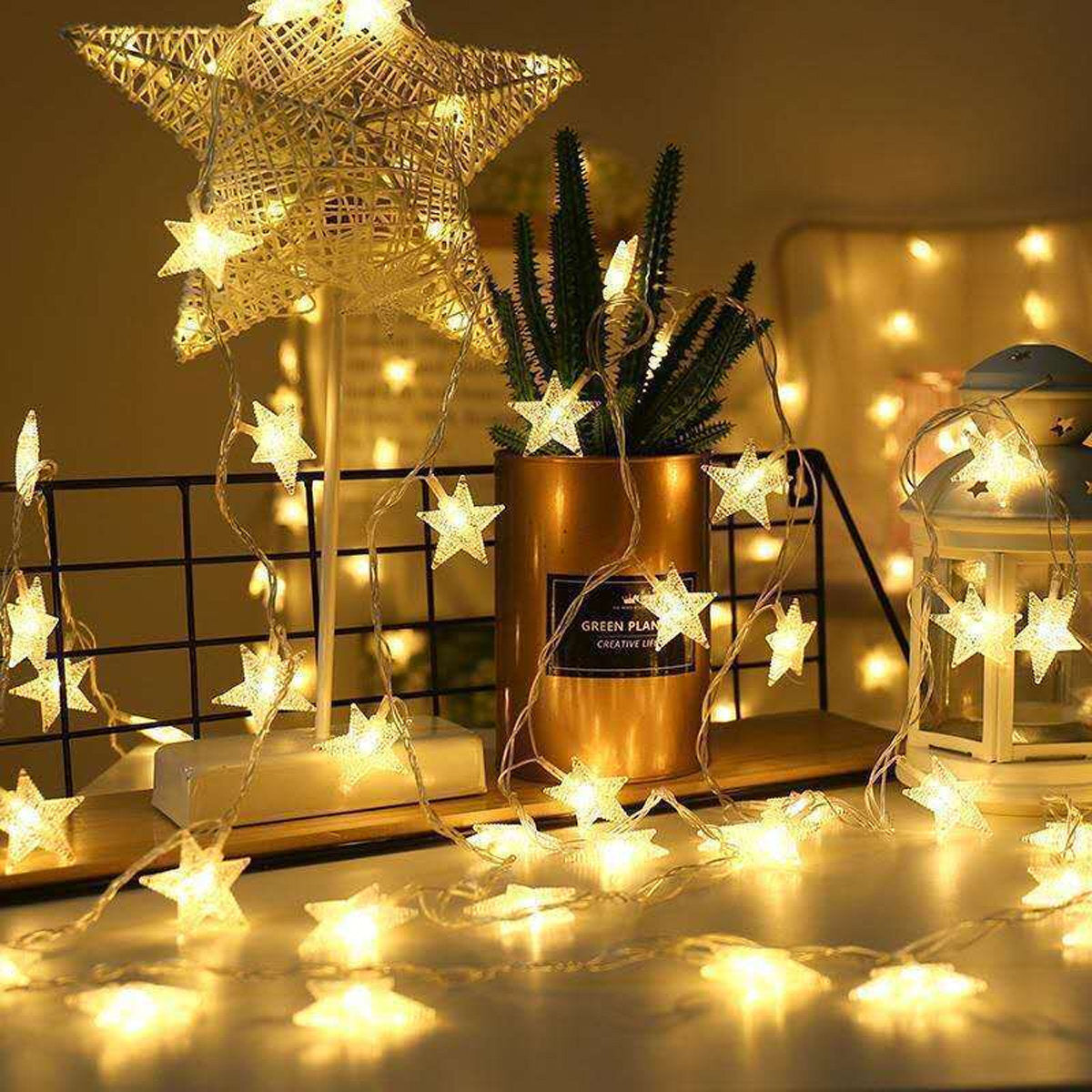 6m 40 LED Star String Lights for Home and Garden Decor