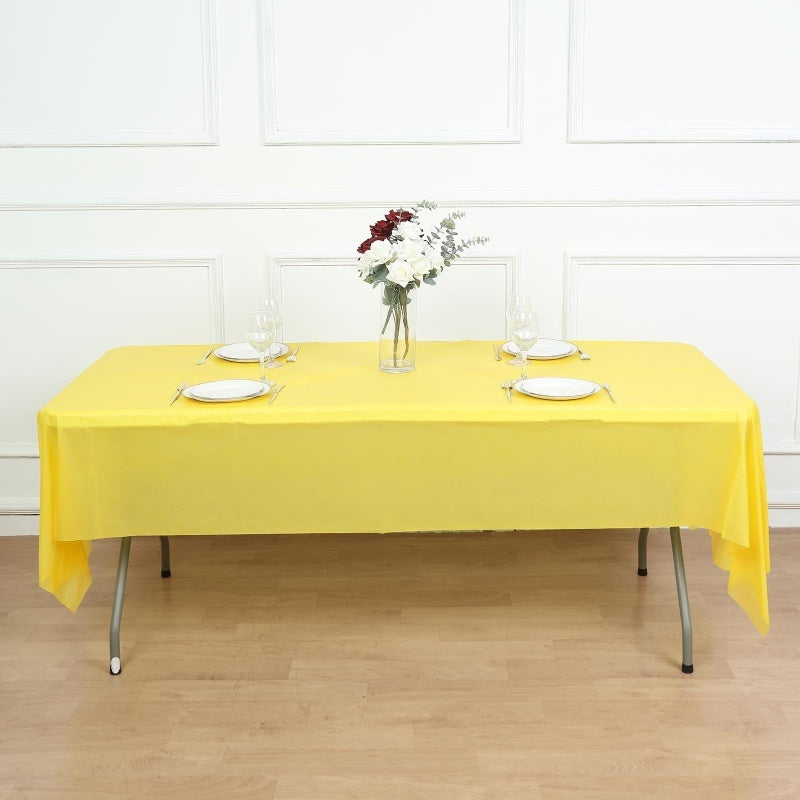 Large Rectangle Party Tablecloth Disposable White Elegant Table Cover