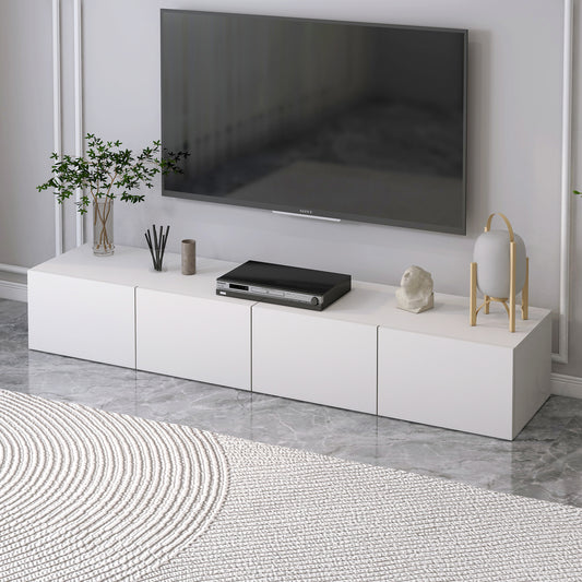 2m Claro Wooden TV Cabinet Entertainment Unit Modern Design White