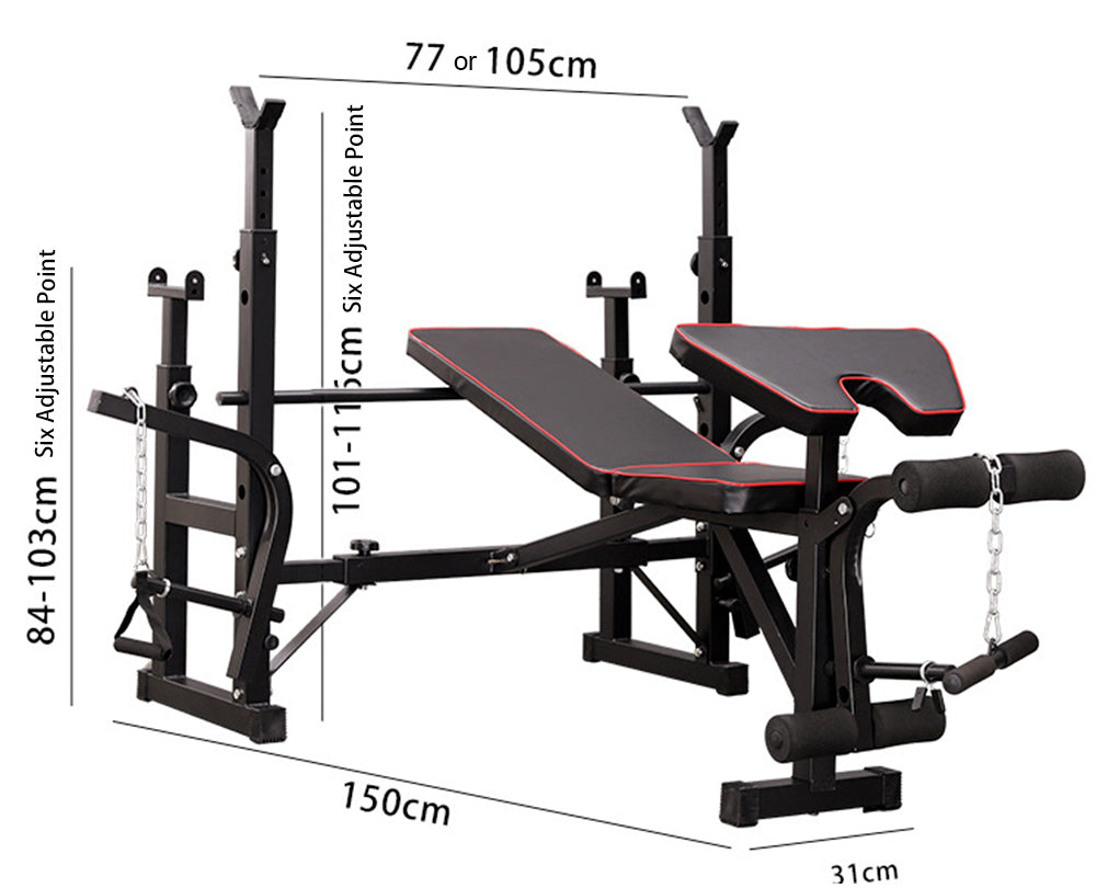 Ultimate 7-in-1 Multi-Station Weight Bench Home Gym Fitness Equipment