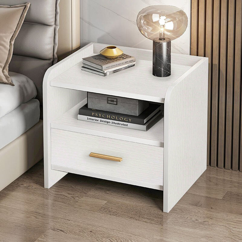 Elegant White Bedside Table Nightstand with Drawer