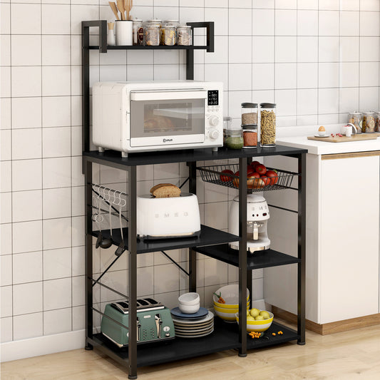 Large Space-Saving Kitchen Organizer Workbench Storage Shelf Black