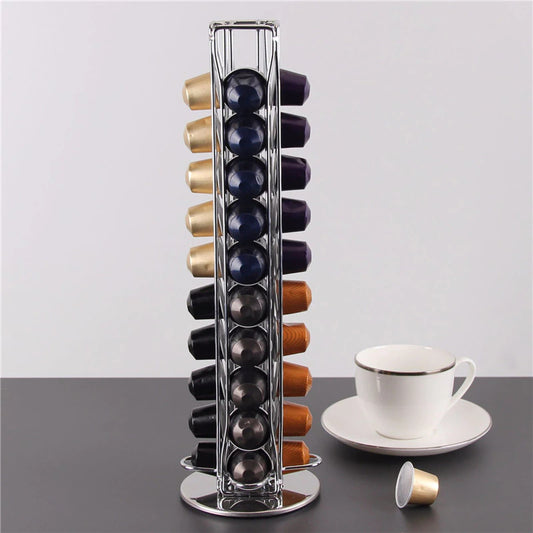 40 Coffee Capsules Pod Holder Stand Storage Dispenser Rack Organizer