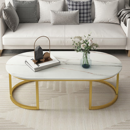 Luxor Designer Marble Look Coffee Table White