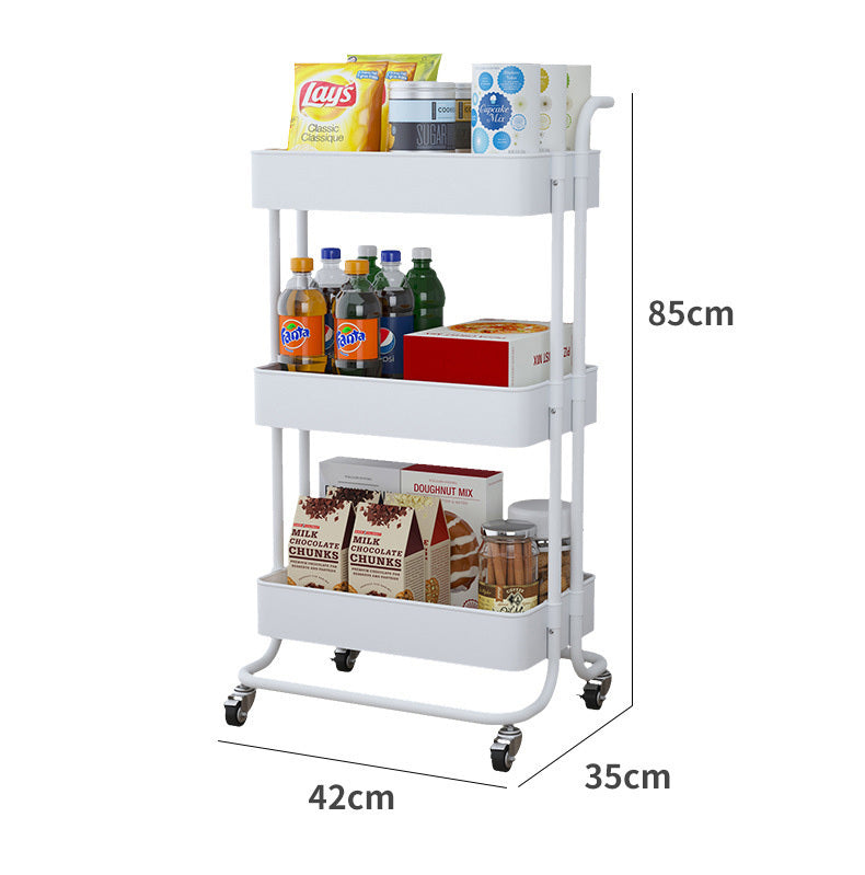 3-Tier Rolling Storage Utility Cart Shelf Organizer Trolley for Home and Office