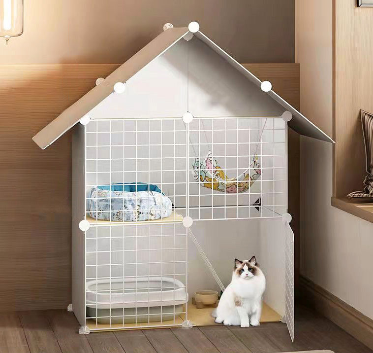 Spacious Metal Wire Cat Cage Detachable Playpen Crate House