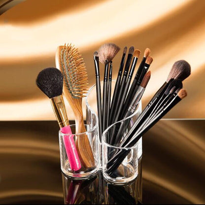 Acrylic Makeup Brush Holder Cosmetic Organizer for Vanity and Desktop