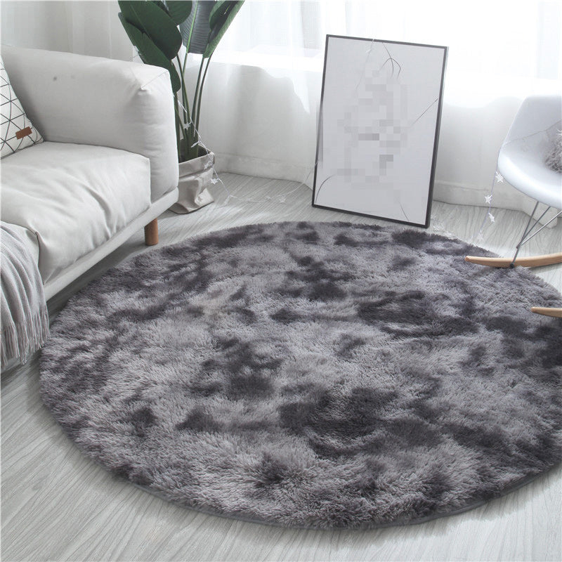 Infinity Round Soft Cozy Shag Rug Charcoal and Grey