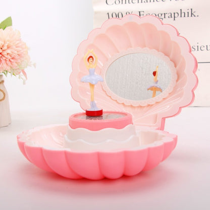 Dancing Ballerina Shell Music Box Jewellery Organiser Pink