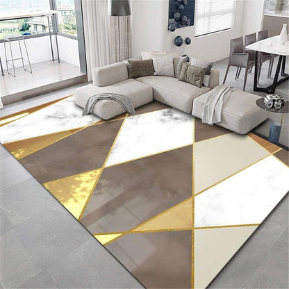 4m Extra Large Golden Rug Stylish Design Easy-Care Carpet Mat