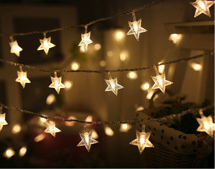 6m 40 LED Star String Lights for Home and Garden Decor