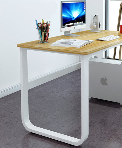 Modern White Wood and Steel Computer Desk