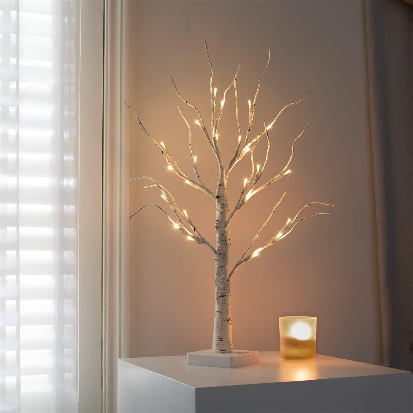 60cm Lighted Birch Tree LED Lamp for Home Decor