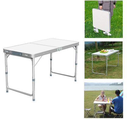 5-Piece Outdoor Folding Camping Table and Chairs Set Portable White