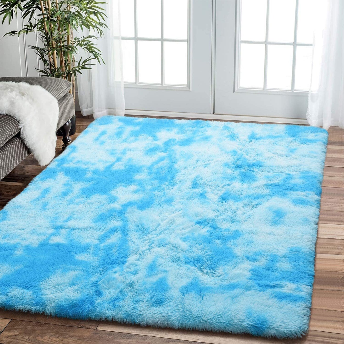 XL Extra Large 300 x 200 Soft Shag Rug Blue