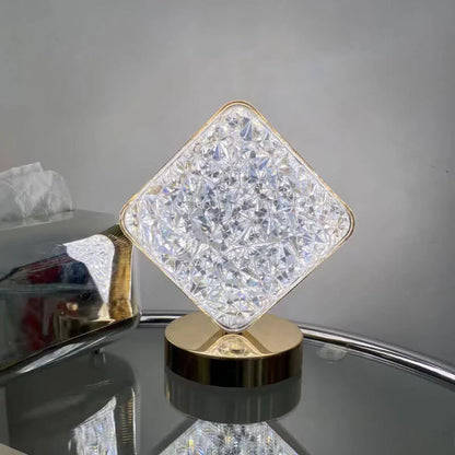 Elegant LED Crystal Diamond Cordless Night Light for Bedroom Decor