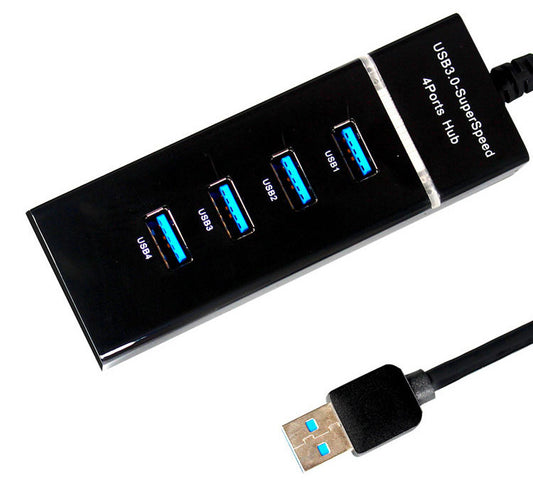 High-Speed 4 Port USB 3.0 Hub for Fast Data Transfer and Charging