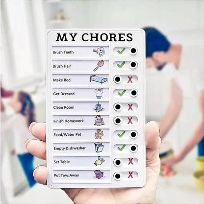 Reusable Chore Chart Checklist Memo Board Planner with Slider