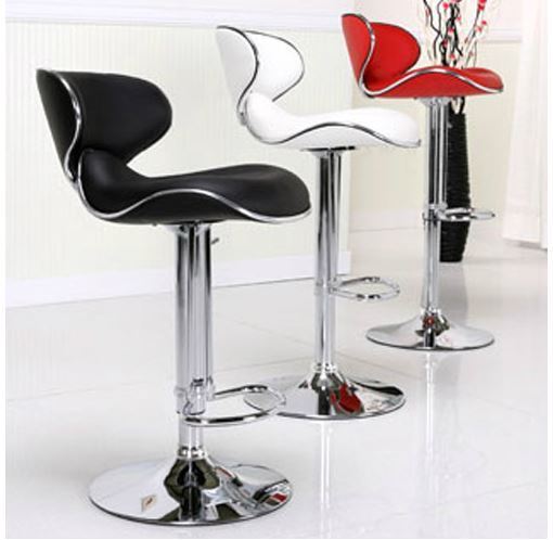 Set of 2 Designer PU Leather Bar Stools Modern White