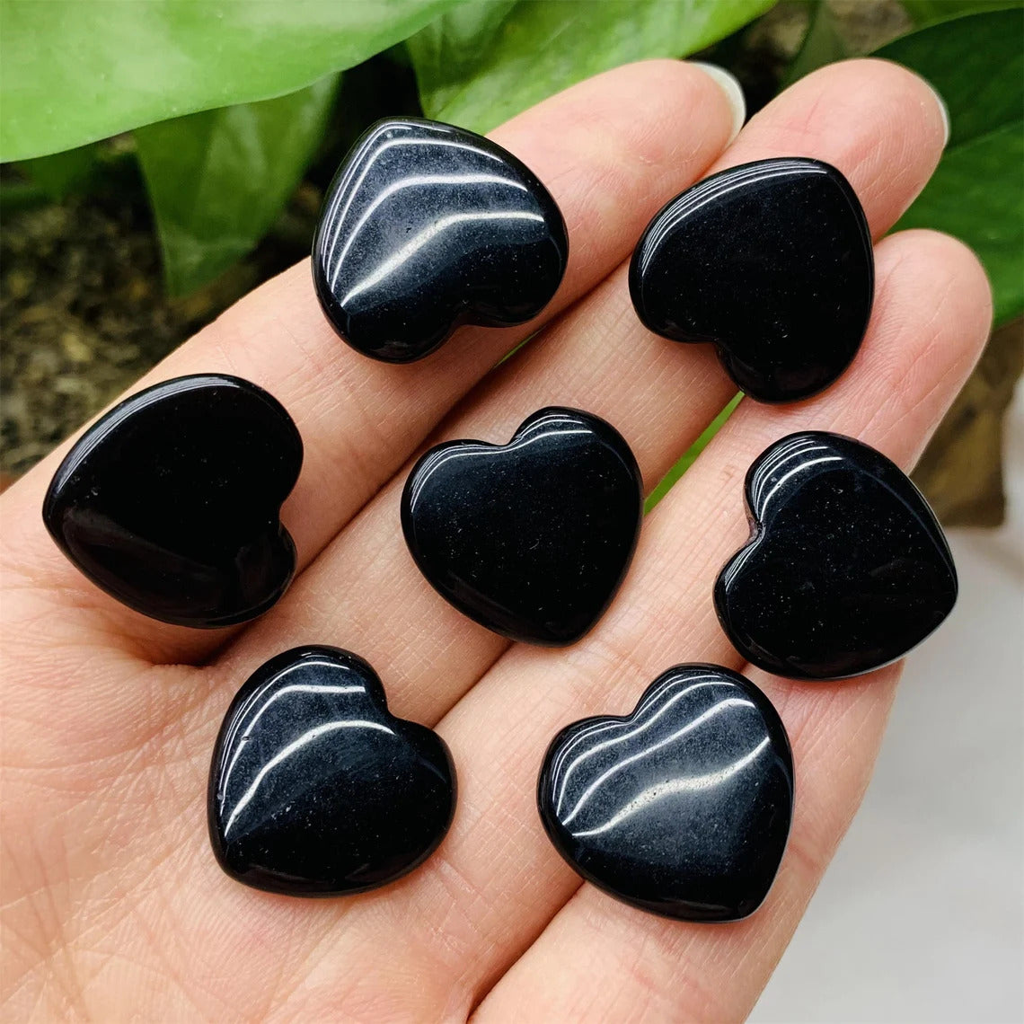 Black Obsidian Heart-Shaped Healing Crystal Gemstone