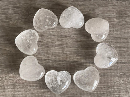 Natural Clear Quartz Heart Stone Healing Crystal Gemstone