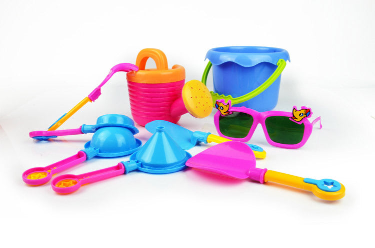 2 x 9PCS Sand Toy Set with 9PCS and 2 Buckets for Beach Fun