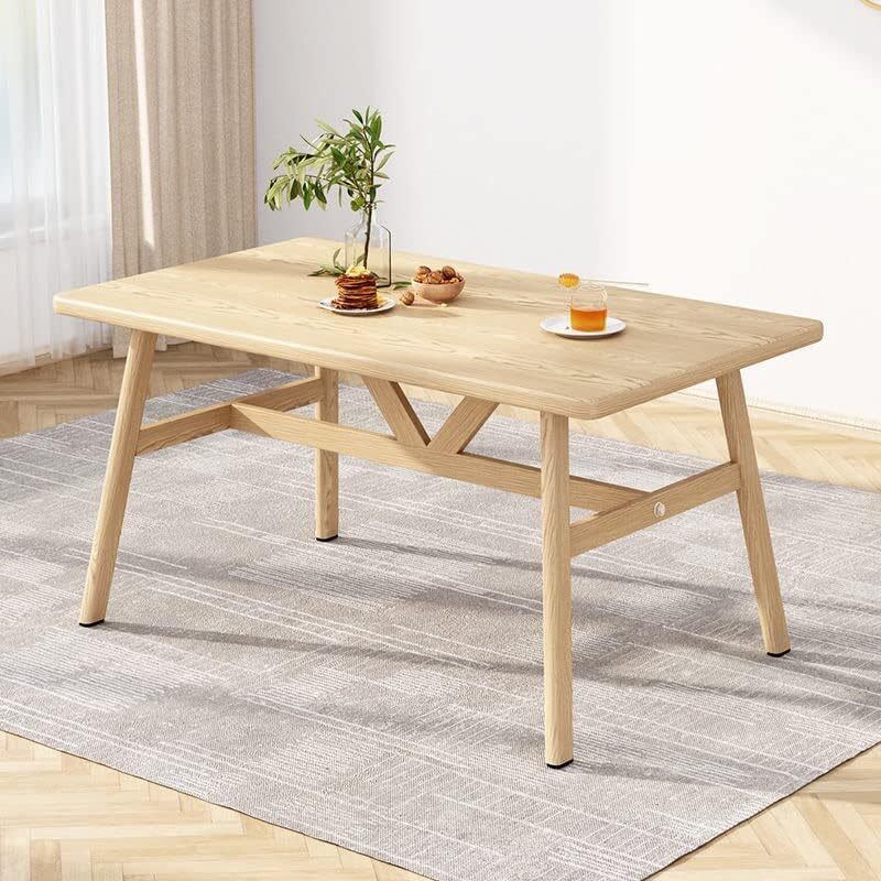 Elegant Oak Wood and Steel Dining Table for Modern Homes