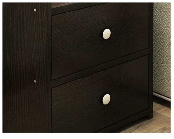 Elegant Black Wood Bedside Table for Modern Bedrooms