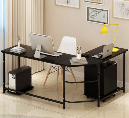 Double Workstation Modern Corner Office Computer Desk - Black