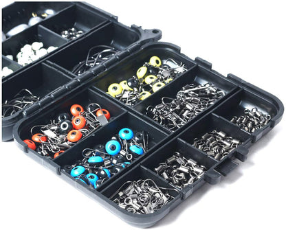 Ultimate Fishing Kit 251 Pcs Lures Hooks Swivels Beads Tackle Box Set