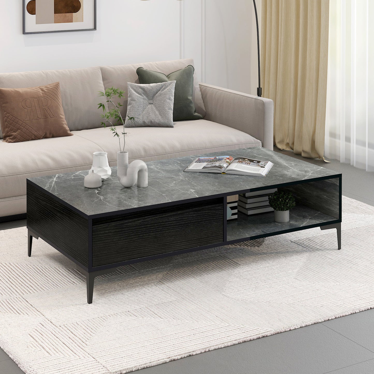 Miro Large Modern Coffee Table with Hidden Storage