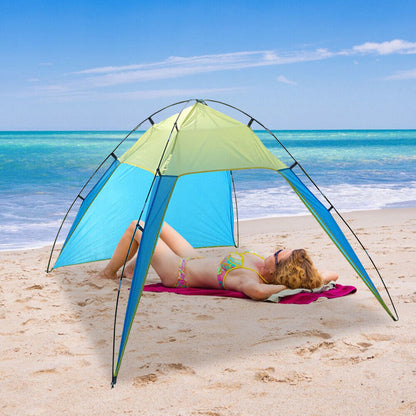 6-Person Pop Up Beach Tent Easy Setup Sun Shelter