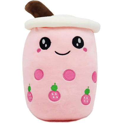 40cm Bubble Tea Plush Toy Boba Cuddly Doll Pillow Cushion Pink