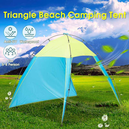 6-Person Pop Up Beach Tent Easy Setup Sun Shelter