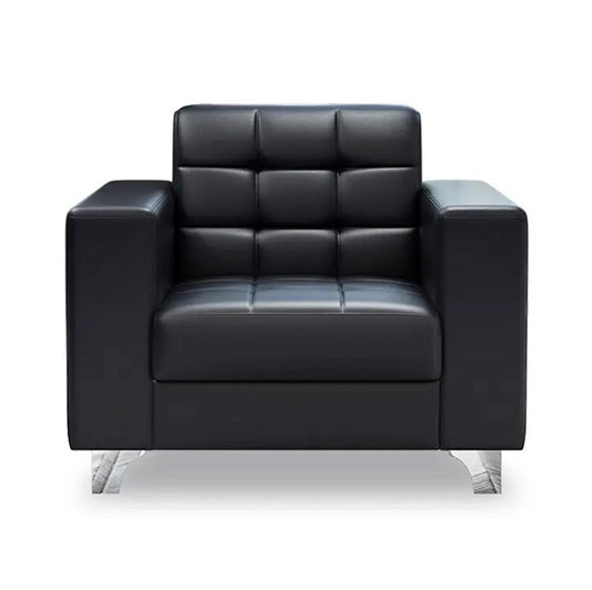 Modern Minimalist Leather Single Seater Sofa Black