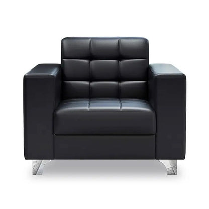 Modern Minimalist Leather Single Seater Sofa Black