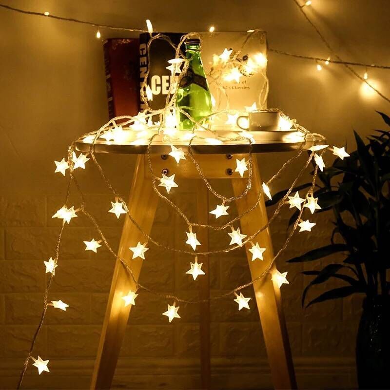 6m 40 LED Star String Lights for Home and Garden Decor