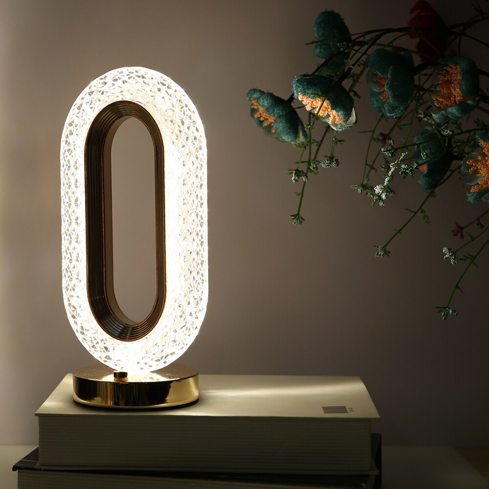 Elegant Crystal LED Table Lamp Night Light for Home Decor