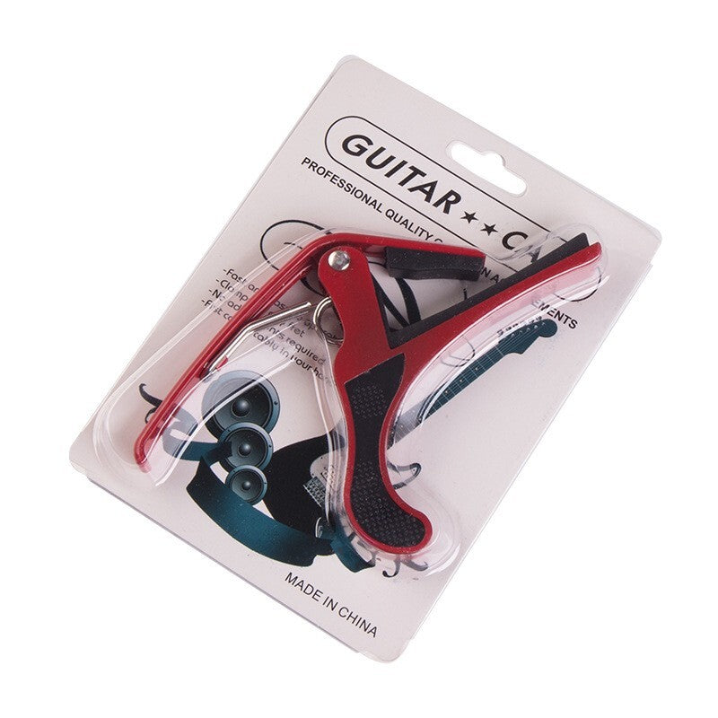 Quick Release Acoustic Guitar Capo String Key Tuner Ukulele Clamp Red