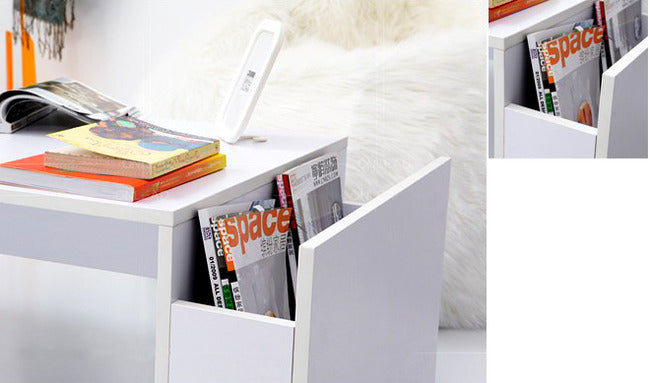 Stylish Coffee Table with Magazine Holder White