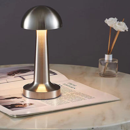 Cordless Touch Sensor LED Table Lamp Modern Night Light Silver Dome