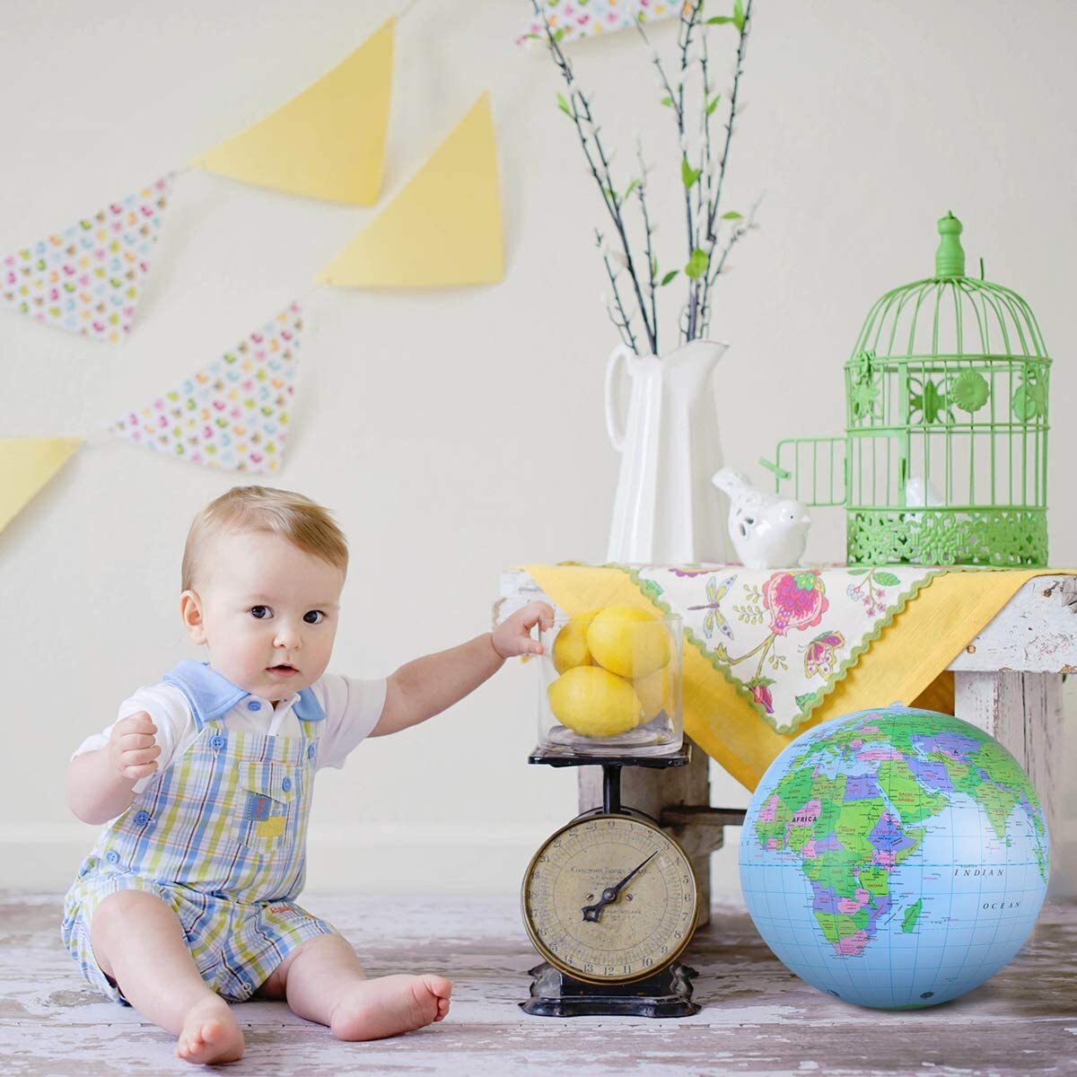 16" Inflatable Globe Earth World Map Beach Ball Fun Educational Toy