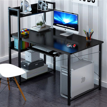 Modern Computer Desk with Storage Shelves for Home Office